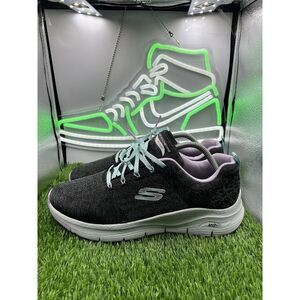 Skechers Black and White Athletic Shoes